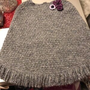 CUTE Wool blendGirls metallic poncho!